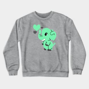 Cute Teal Baby Elephant Crewneck Sweatshirt